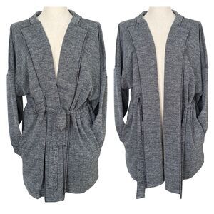 Soybu Placid Herringbone Cardigan Size M Kimono Activewear Tie Waist Athleisure